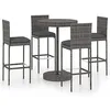 Image de Ensemble de Bar de Jardin - VIDAXL - 5 pcs - Métal Gris - Coussins Inclus - Résistant aux Intempéries
