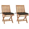 Image de Chaises de jardin - VIDAXL - Bois de teck massif - Coussins taupe - Pliantes