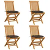 Image de Chaises de jardin pliables en bois de teck massif avec coussins taupe - VidaXL
