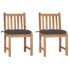 Image de Chaises de jardin - VIDAXL - Bois de teck massif - Coussins en tissu polyester anthracite