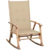 Image de Chaise à bascule - vidaXL - 3063906 - Bambou massif - Coussin imperméable - Résistante aux intempéries