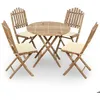 Image de vidaXL Mobilier à Dîner dExtérieur Pliable 5 pcs avec Coussins Salon de Jardin Table et Chaises Ensemble de Salle à Manger 3063962