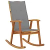 Image de vidaXL Chaise à bascule avec coussins Bois dacacia massif