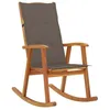 Image de vidaXL Chaise à bascule avec coussins Bois dacacia massif