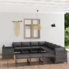 Image de vidaXL Salon de jardin 12 pcs avec coussins Résine tressée Gris