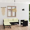 Image de vidaXL Salon de jardin 6 pcs avec coussins Résine tressée Noir