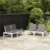 Image de vidaXL Bancs de salon de jardin avec coussins 2 pcs Plastique Blanc