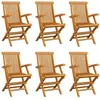 Image de vidaXL Lot de 6 Chaises Pliables de Jardin Sièges de Terrasse Chaises de Balcon Meubles de Patio Extérieur Bois de Teck 3065529