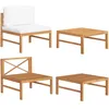 Image de vidaXL Salon de jardin 2 pcs avec coussins crème Bois de teck