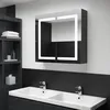 Image de vidaXL Armoire de salle de bain à miroir LED 80x122x68 cm 325545