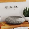 Image de vidaXL Lavabo Gris Ø40x12 cm Marbre