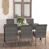 Image de vidaXL Ensemble de Salle à Manger de Jardin 7 pcs Mobilier à Dîner Table et Chaises de Patio Salon de Jardin Extérieur 3065703