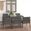 Image de Ensemble de Salle à Manger de Jardin - VIDAXL - 7 pcs - Résine Tressée - Acier - Coussins Amovibles