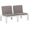 Image de vidaXL Banc de salon de jardin avec coussin Plastique Blanc 315848