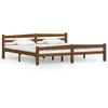 Image de vidaXL Cadre de lit sans matelas marron miel bois pin massif 200x200cm 322081