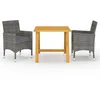 Image de vidaXL Ensemble de Salle à Manger de Jardin 3 pcs Table et Chaises de Repas de Patio Mobilier à Dîner dExtérieur Salon de 3068684