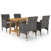 Image de vidaXL Ensemble de Salle à Manger de Jardin 5 pcs Mobilier à Dîner dExtérieur Salon de Jardin Mobilier de Repas de Patio 3068736