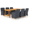 Image de vidaXL Ensemble à manger de jardin 7 pcs Gris foncé 3068847