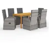 Image de vidaXL Ensemble de Salle à Manger de Jardin 7 pcs Salon de Jardin Mobilier à Dîner de Patio Table et Chaises de Repas 3067812