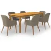 Image de vidaXL Ensemble de salle à manger de jardin 7 pcs Marron