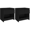 Image de vidaXL Tables de chevet 2 pcs Noir 40x30x39 cm Aggloméré 803446