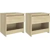 Image de vidaXL Tables de chevet 2 pcs Chêne sonoma 40x30x39 cm Aggloméré 803450