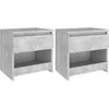 Image de vidaXL Tables de chevet 2 pcs Gris béton 40x30x39 cm Aggloméré 803452