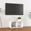 Image de vidaXL Meuble TV Blanc 72x35x365 cm Aggloméré