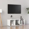 Image de vidaXL Meuble TV Blanc 107x35x37 cm Aggloméré