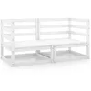 Image de Canapé dangle de jardin - VIDAXL - Blanc - Bois de pin massif - 2 pièces - 4 personnes