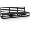 Image de Canapé de jardin - vidaXL - 3 pcs - Bois de pin massif - Noir - Modulaire