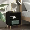 Image de vidaXL 2x Tables de Chevet avec Pieds en Bois Tables de Nuit Armoires de Chevet Armoires de Lit Chambre à Coucher Intérieur 805782