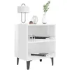 Image de Table de chevet avec pieds en métal blanc brillant 40x30x50 cm
