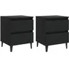 Image de vidaXL Tables de chevet 2 pcs noir 40x35x50 cm bois dingénierie 805872