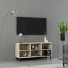 Image de vidaXL Meuble TV avec pieds en métal Chêne sonoma 1035x30x50 cm