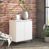 Image de vidaXL Buffet Armoire avec 2 Portes Meuble de Rangement Organisateur de Salle de Séjour Salon Industriel Blanc Bois 806076