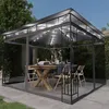 Image de vidaXL Tonnelle avec Moustiquaire et Lumières LED Belvédère de Jardin Pavillon dExtérieur Tente de Réception Chapiteau 3070316