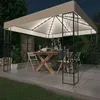 Image de vidaXL Tonnelle avec Guirlande Lumineuse à LED Belvédère de Jardin Pavillon dExtérieur Tente de Réception Chapiteau 3070326
