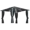 Image de vidaXL Tonnelle avec rideau et lumières LED 3x3 m Anthracite Aluminium 3070333