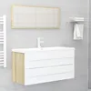 Image de vidaXL Ensemble de meubles de bain 2 pcs Blanc-chêne sonoma Aggloméré