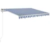 Image de Auvent rétractable automatique - vidaXL - 300x250 cm - Bleu et Blanc - Aluminium - Polyester avec revêtement PU