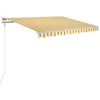 Image de Auvent rétractable automatique - vidaXL - 300x250 cm - Jaune et blanc - Aluminium - Polyester avec revêtement PU