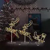 Image de vidaXL Renne et Traîneaux Noël Volant Décoration de Noël Jardin Patio Arrière-cour Extérieur Intérieur Acrylique 260x21x87 328509