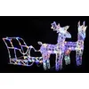 Image de vidaXL Décoration de Noël Rennes et Traîneau Renne Lumineux Illuminé Décoratif Jardin Patio Arrière-cour Extérieur 160 LED 328522