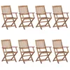 Image de vidaXL Lot de 8 Chaises Pliables dExtérieur Sièges de Terrasse Chaises de Balcon Meubles de Patio Jardinage Bois 3074937
