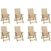 Image de vidaXL Lot de 8 Chaises Pliables de Jardin avec Coussins Sièges de Terrasse Chaises de Salle à Manger Meubles de Patio 3075057