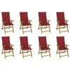 Image de vidaXL Lot de 8 Chaises Pliables de Jardin avec Coussins Sièges de Terrasse Chaises de Salle à Manger Meubles de Patio 3075063