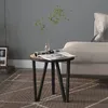 Image de vidaXL Table à thé Noir et jaune Ø35 cm MDF 331665