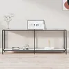 Image de vidaXL Table console Blanc 200x35x755 cm Verre trempé