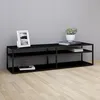 Image de vidaXL Meuble TV Noir 160 × 40 × 40.5 cm Verre trempé